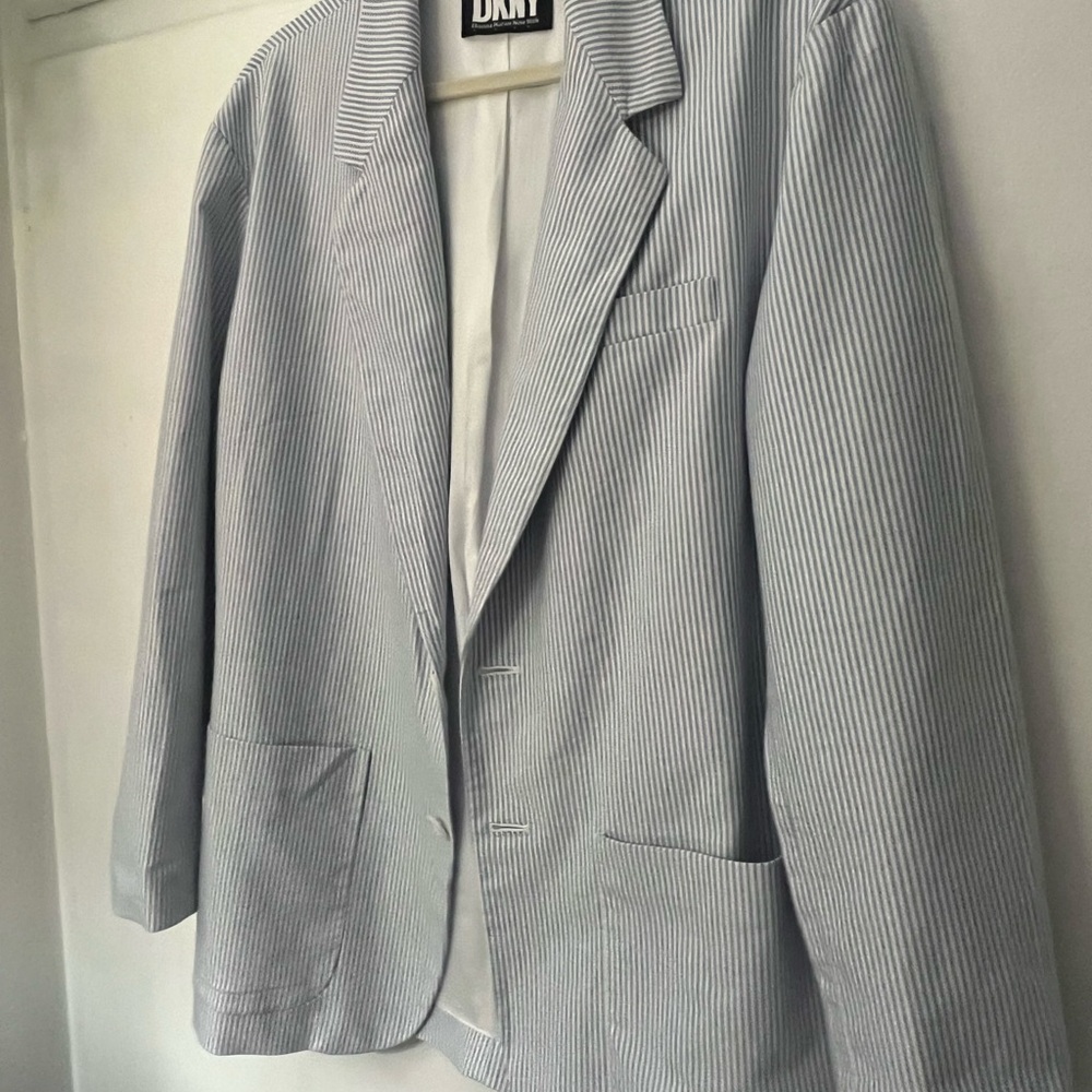 DKNY Light Blue Striped Blazer jacket M